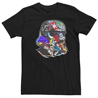 Men's Star Wars Stormtrooper Comic Cutout Helmet Collage Tee