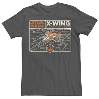 Men's Star Wars The Rise of Skywalker X-Wing Schematic Frame Tee