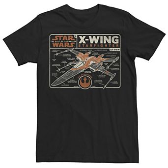 Men's Star Wars: The Rise of Skywalker X-Wing Schematics Tee