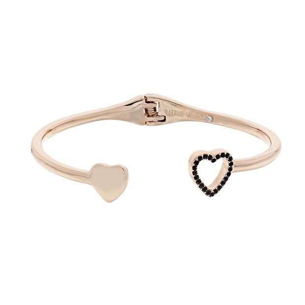 Nine West Pave Heart Hinge Cuff Bracelet