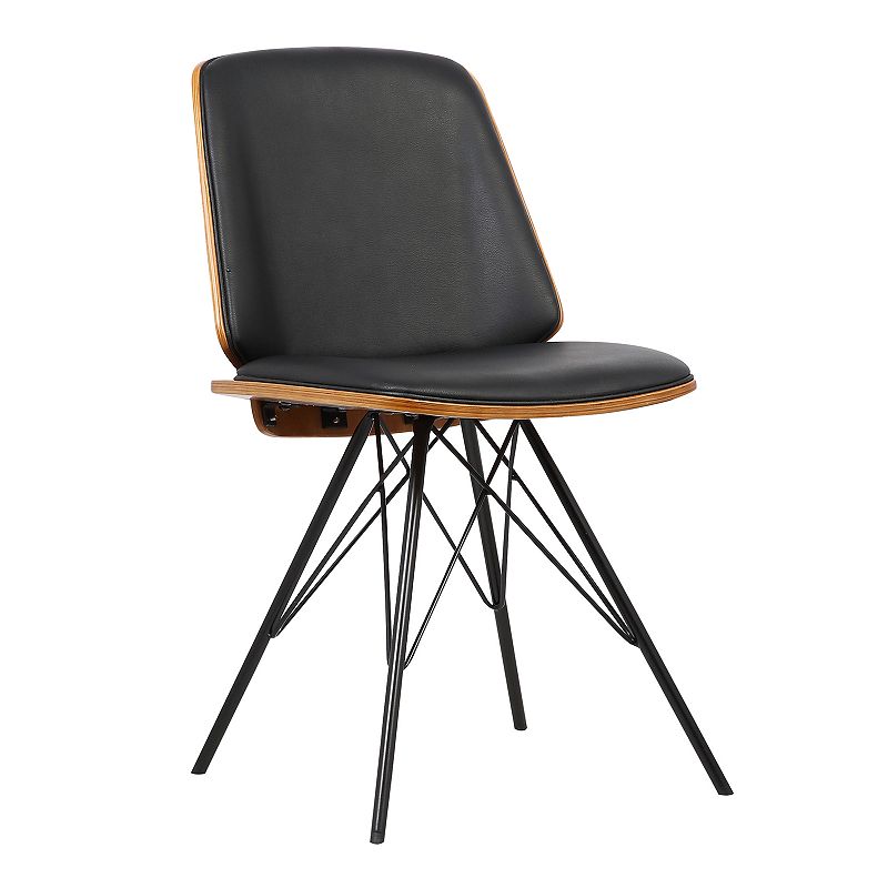 Armen Living Inez Mid-Century Modern Dining Chair, Black