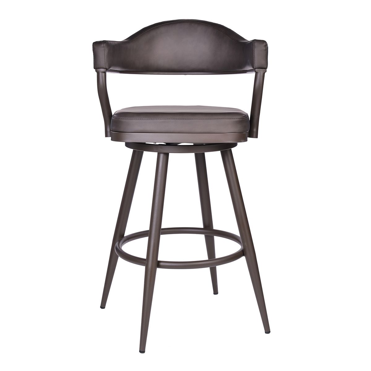 Dark brown Justin 26 counter-height barstool with upholstered seat and back