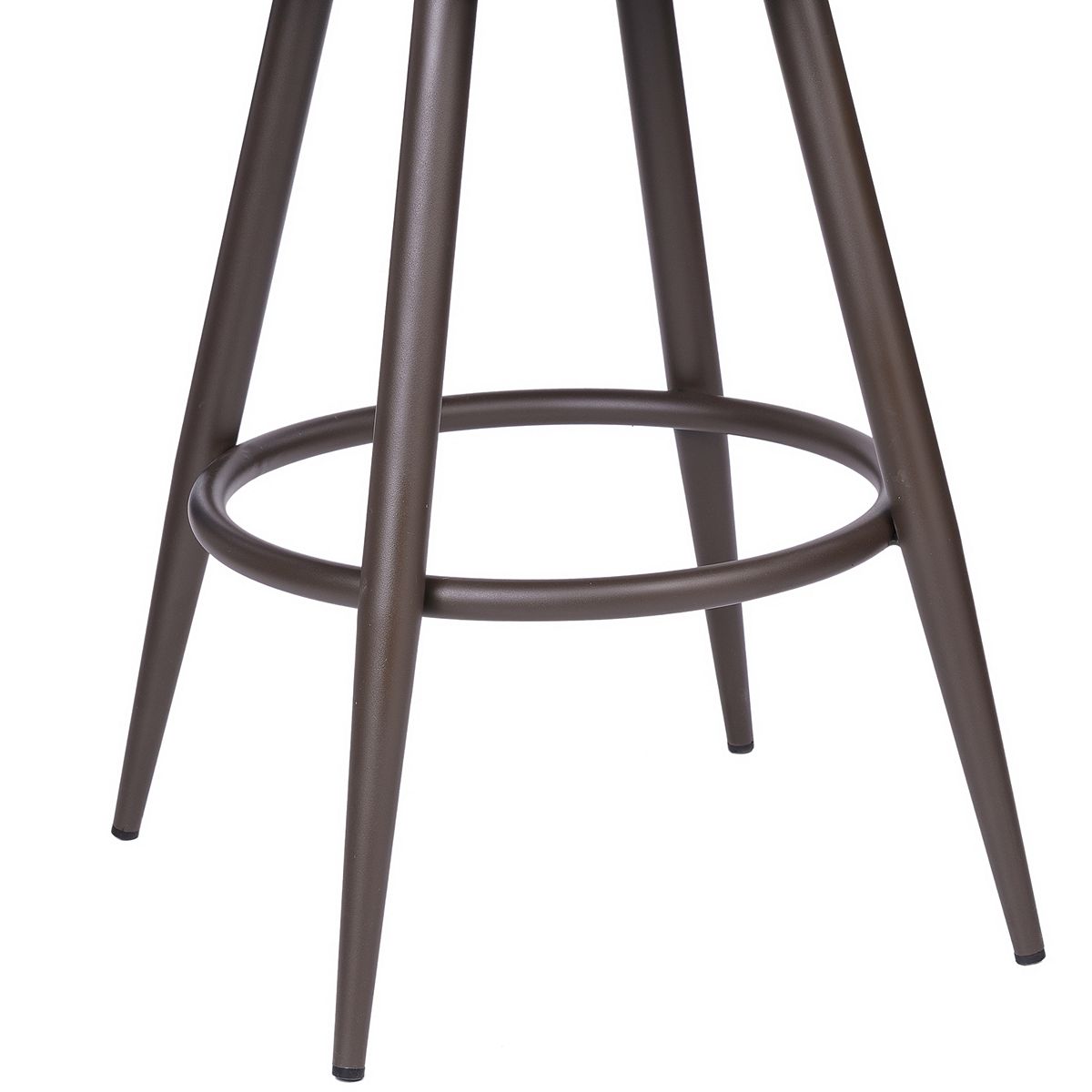 Justin 26 barstool close-up of arched foot ring and tapered legs
