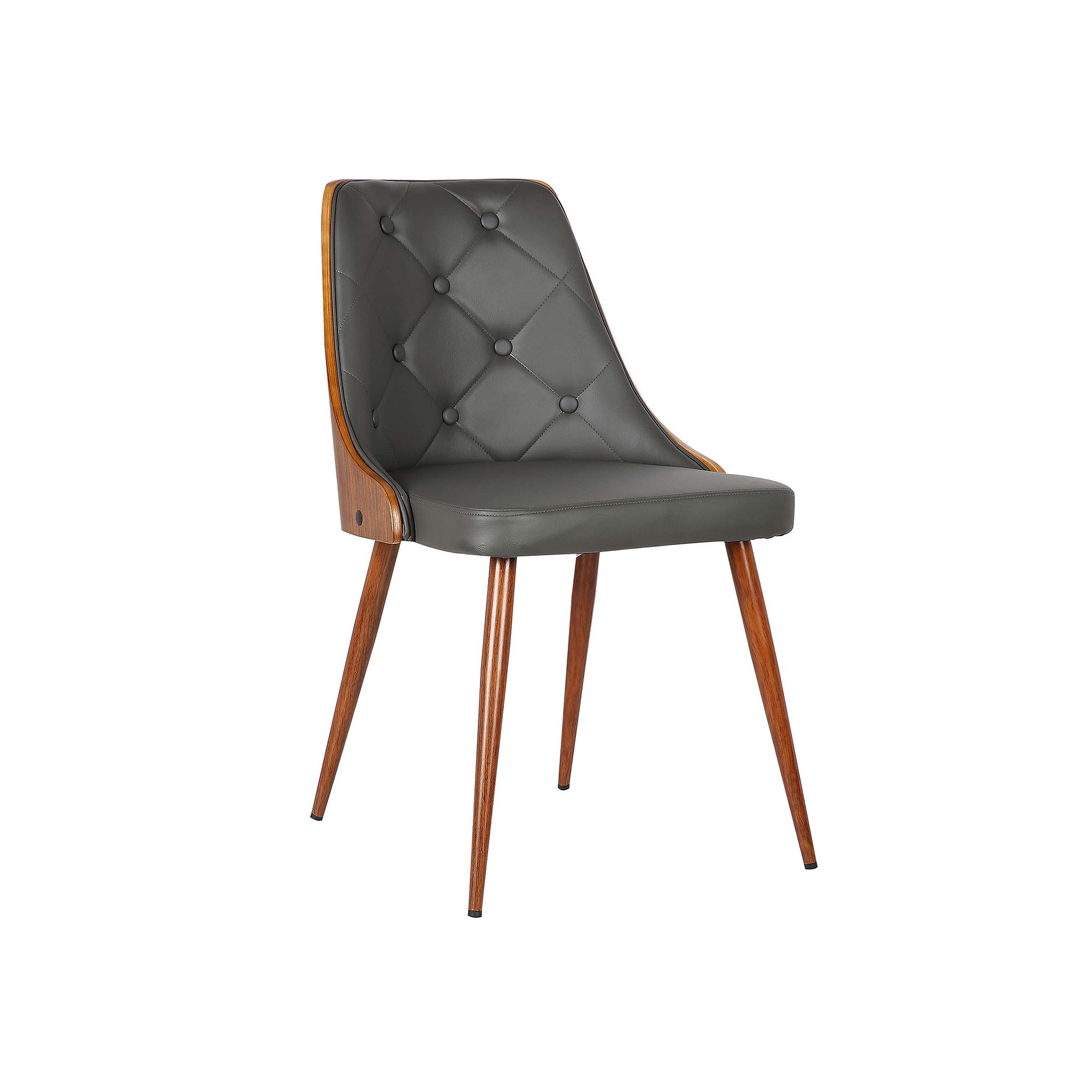 Armen Living Lily Mid-Century Modern Dining Chair, Gray