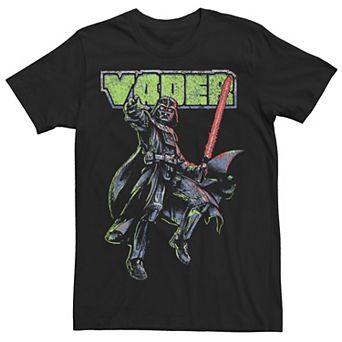 Men's Star Wars Neon Darth Vader Action Pose Tee