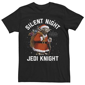 Men's Star Wars Santa Yoda Silent Night Jedi Knight Tee
