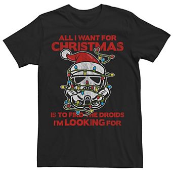 Men's Star Wars Christmas Stormtrooper Wants Droids Tee