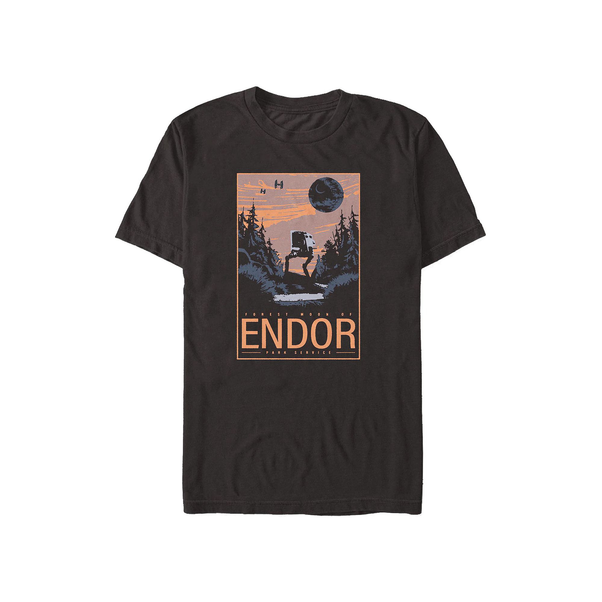 Mens Star Wars Forest Mood Of Endor Park Service Tee, Size: Medium, Black