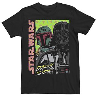 Men's Star Wars Retro Neon Confetti Darth Vader Boba Fett Portrait Tee
