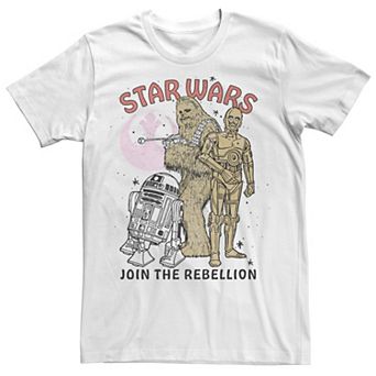 Men's Star Wars Chewbacca R2-D2 C-3PO Join The Rebellion Tee