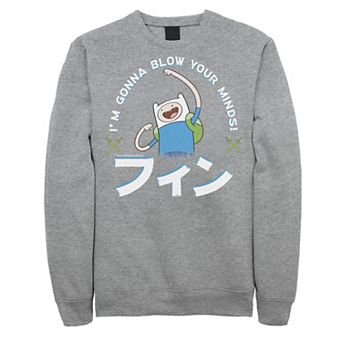 Men's Adventure Time Finn I'm Gonna Blow Your Minds Kanji Portrait Sweatshirt