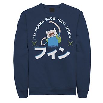 Men's Adventure Time Finn I'm Gonna Blow Your Minds Kanji Portrait Sweatshirt