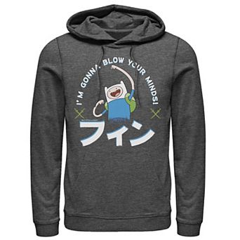 Men's Adventure Time Finn I'm Gonna Blow Your Minds Kanji Portrait Hoodie
