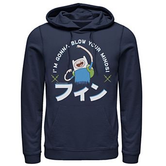 Men's Adventure Time Finn I'm Gonna Blow Your Minds Kanji Portrait Hoodie