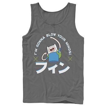 Men's Adventure Time Finn I'm Gonna Blow Your Minds Kanji Portrait Tank Top