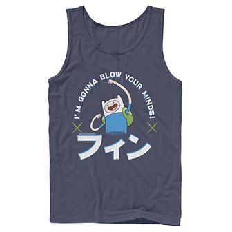 Men's Adventure Time Finn I'm Gonna Blow Your Minds Kanji Portrait Tank Top