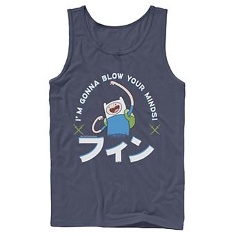 Men's Adventure Time Finn I'm Gonna Blow Your Minds Kanji Portrait Tank Top