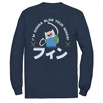 Men's Adventure Time Finn I'm Gonna Blow Your Minds Kanji Portrait Tee