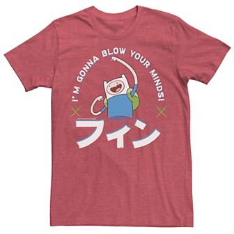 Men's Adventure Time Finn I'm Gonna Blow Your Minds Kanji Portrait Tee