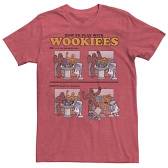 Men's Star Wars How To Play With Wookies Text Panels Tee