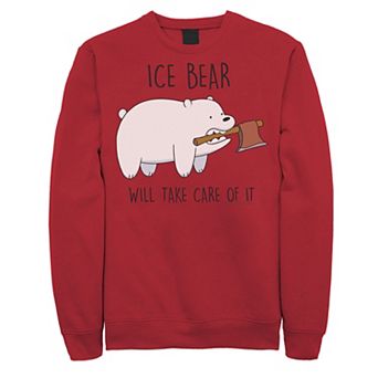 Men's Cartoon Network Bare Bears Ice Bear Take Care Of It Axe Fleece
