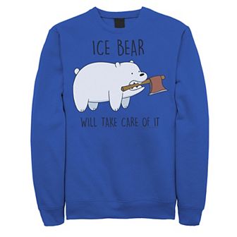 Men's Cartoon Network Bare Bears Ice Bear Take Care Of It Axe Fleece