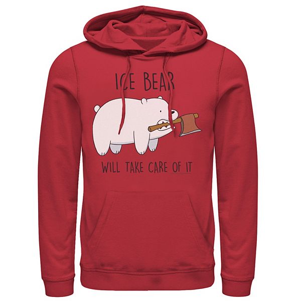 Men s Cartoon Network Bare Bears Ice Bear Take Care Of It Axe Hoodie