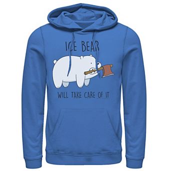 Men's Cartoon Network Bare Bears Ice Bear Take Care Of It Axe Hoodie