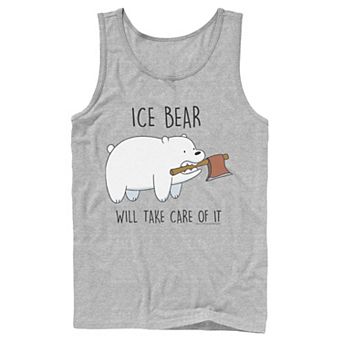 Men's Cartoon Network We Bare Bears Ice Bear Take Care Of It Axe Tank Top