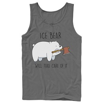 Men's Cartoon Network We Bare Bears Ice Bear Take Care Of It Axe Tank Top
