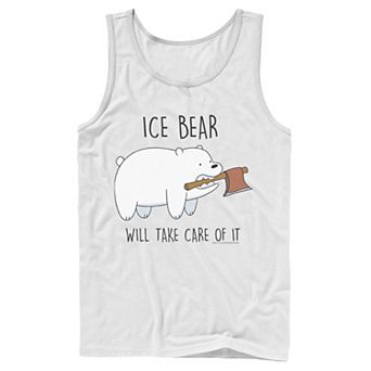 Men's Cartoon Network We Bare Bears Ice Bear Take Care Of It Axe Tank Top