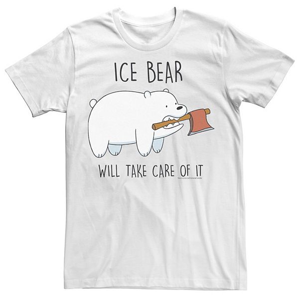 Men's Cartoon Network We Bare Bears Ice Bear Take Care Of It Axe Tee