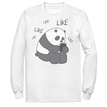 Men's Cartoon Network We Bare Bears Like Like Like Texting Long Sleeve Tee