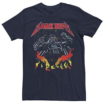Men's Star Wars Dark Side Darth Vader Heavy Metal Flames Tee