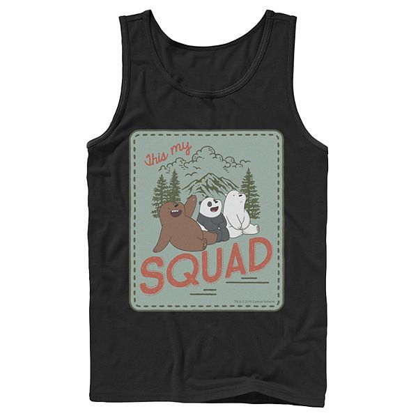 Men's Cartoon Network We Bare Bears This My Squad Patch Tank Top