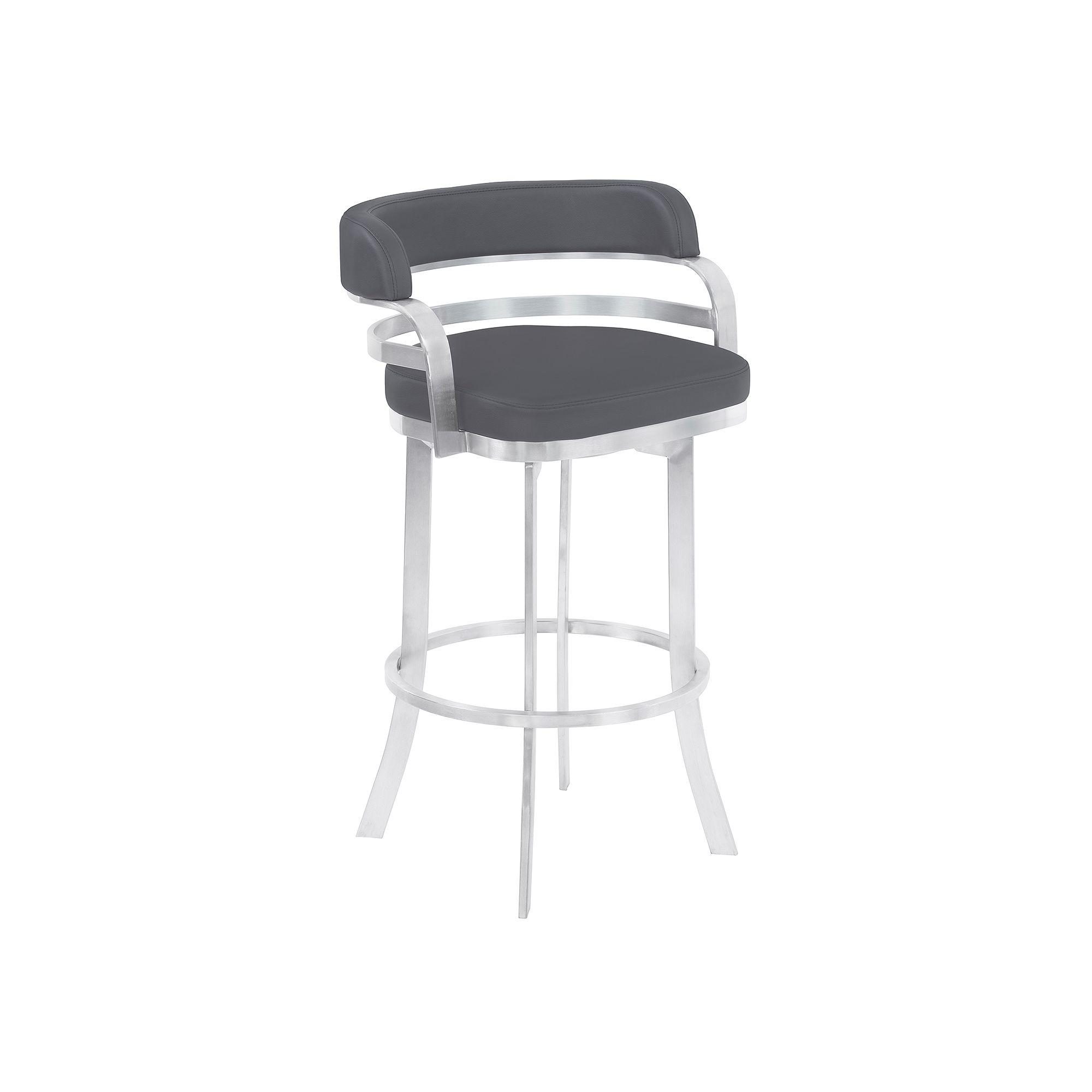 Armen Living Prinz Counter Swivel Bar Stool, Gray