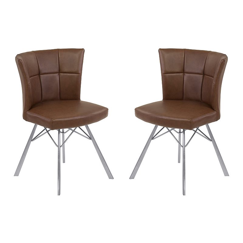 Armen Living Spago Contemporary Dining Chair 2-piece Set, Brown