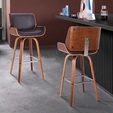 Armen Living Tyler Faux Leather Swivel Counter Stool