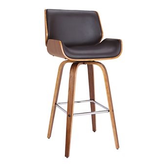 Armen Living Tyler Faux Leather Swivel Bar Stool