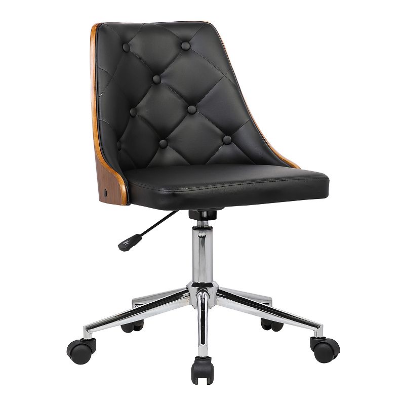Armen Living Diamond Mid-Century Office Chair, Black