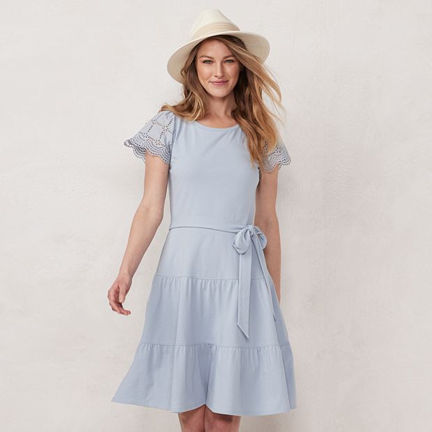 Eyelet fit and flare hot sale dress