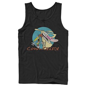 Men's Cartoon Network Cow & Chicken Logo Badge Tank Top
