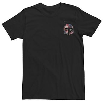 Men's Star Wars Boba Fett Floral Helmet Pocket Graphic Tee