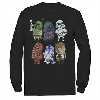 Men's Star Wars Character Doodles Graphic Long Sleeve Tee