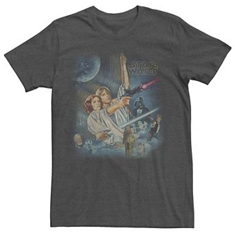 Men's Star Wars Classic Group Action Vintage Poster Tee