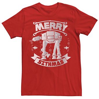 Men's Star Wars AT-AT Christmas Merry Sithmas Holiday Tee