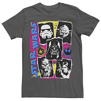 Men's Star Wars Characters Colorpop Collage Graphic Tee