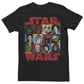 Men's Star Wars Heroes & Villains Headshot Box Up Tee
