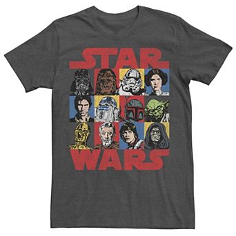Men's Star Wars Heroes & Villains Headshot Box Up Tee
