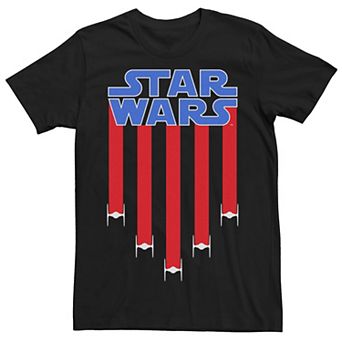 Men's Star Wars Fighter Jets Star Bangled Banner July 4th Tee